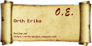 Orth Erika névjegykártya